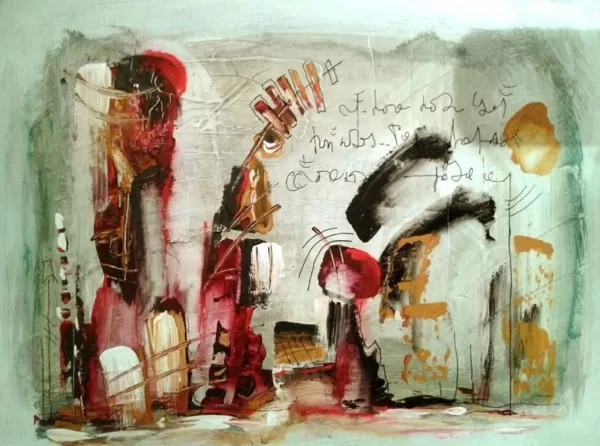 Lo scoglio dell'eremita, 2013, tecnica mista su tela, 30x40