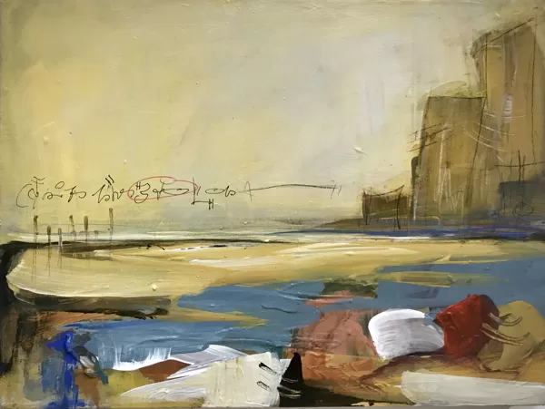 La grande roccia, 2020, tecnica mista su tela, 30x40