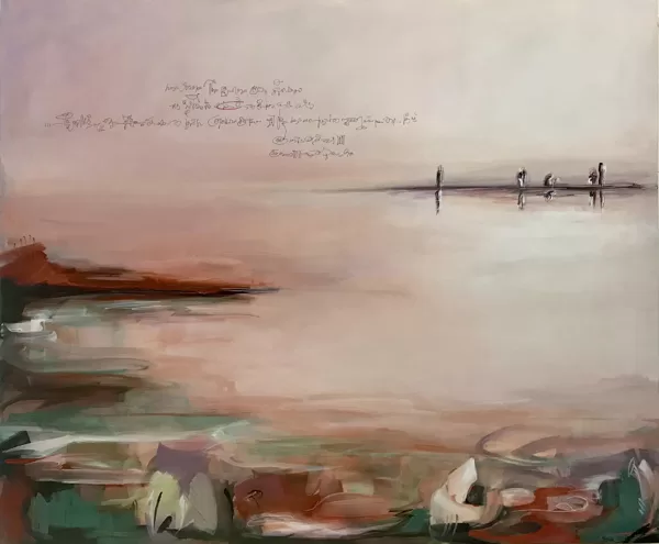 Quiete,2020, tecnica mista su tela, 100x120