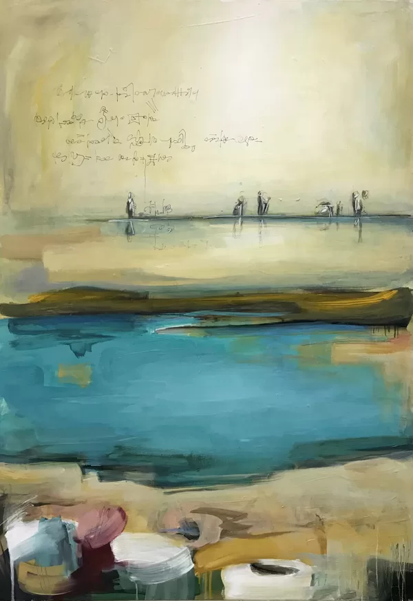 Agosto, 2020, tecnica mista su tela, 100x70